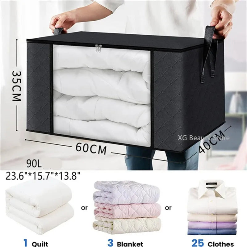 Sacs de rangement pliables pour vêtements et couvertures de 90 L, conteneurs de rangement pour organiser la chambre