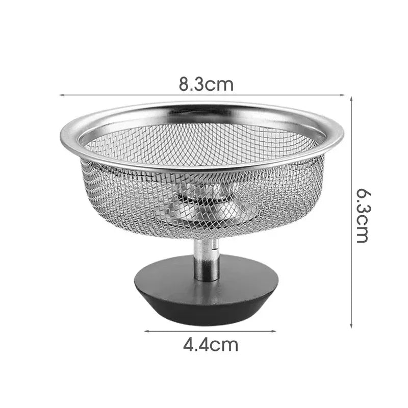 Filtre de bonde en acier inoxydable pour évier de cuisine et salle de bain – Grille anti-déchets, filtre à cheveux et résidus pour évier, douche et siphon de sol.