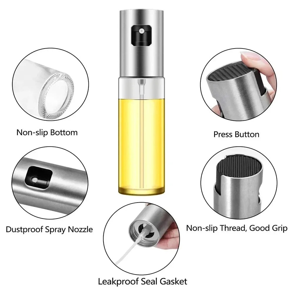 Glass Oil Sprayer for Cooking Olive Spray Mister for Salad BBQ Kitchen Baking Empty Vinegar Bottle