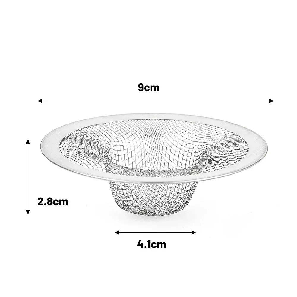 Filtre de bonde en acier inoxydable pour évier de cuisine et salle de bain – Grille anti-déchets, filtre à cheveux et résidus pour évier, douche et siphon de sol.