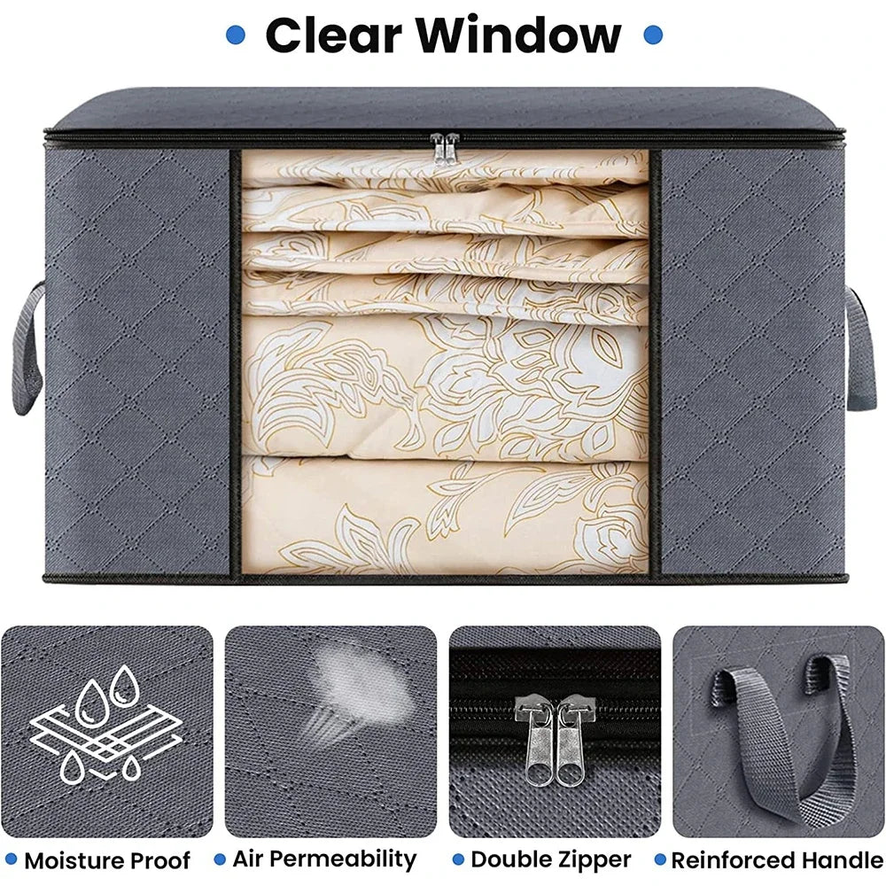 Sacs de rangement pliables pour vêtements et couvertures de 90 L, conteneurs de rangement pour organiser la chambre