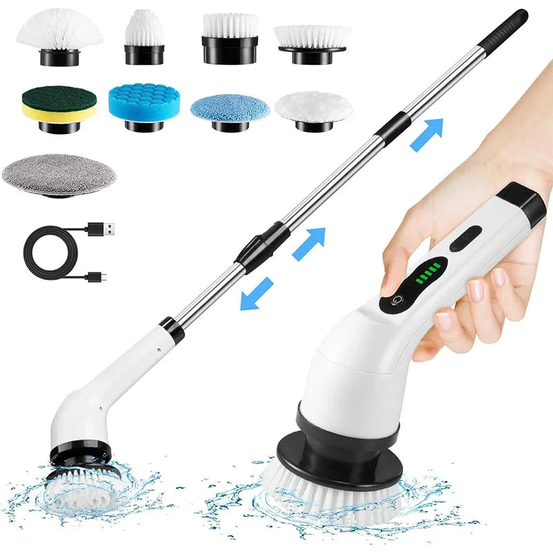 Brosse de nettoyage électrique sans fil à rotation, multifonction pour la cuisine, la salle de bain et les toilettes – brosses et serpillières pour la maison.