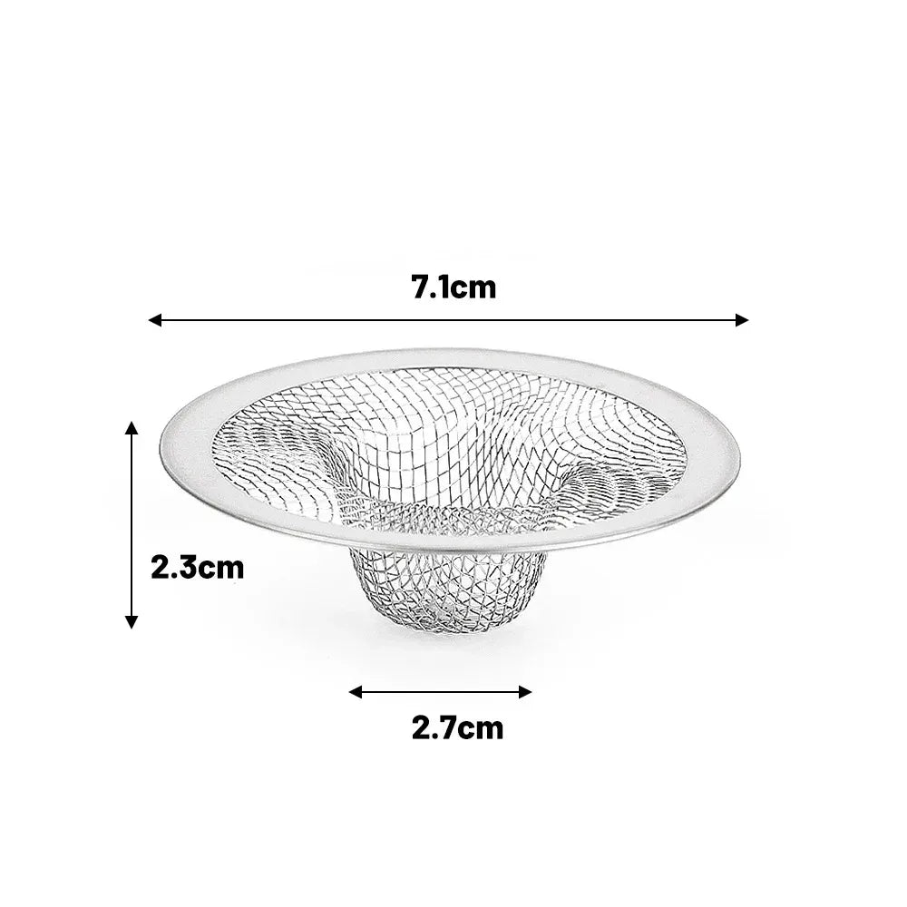 Filtre de bonde en acier inoxydable pour évier de cuisine et salle de bain – Grille anti-déchets, filtre à cheveux et résidus pour évier, douche et siphon de sol.