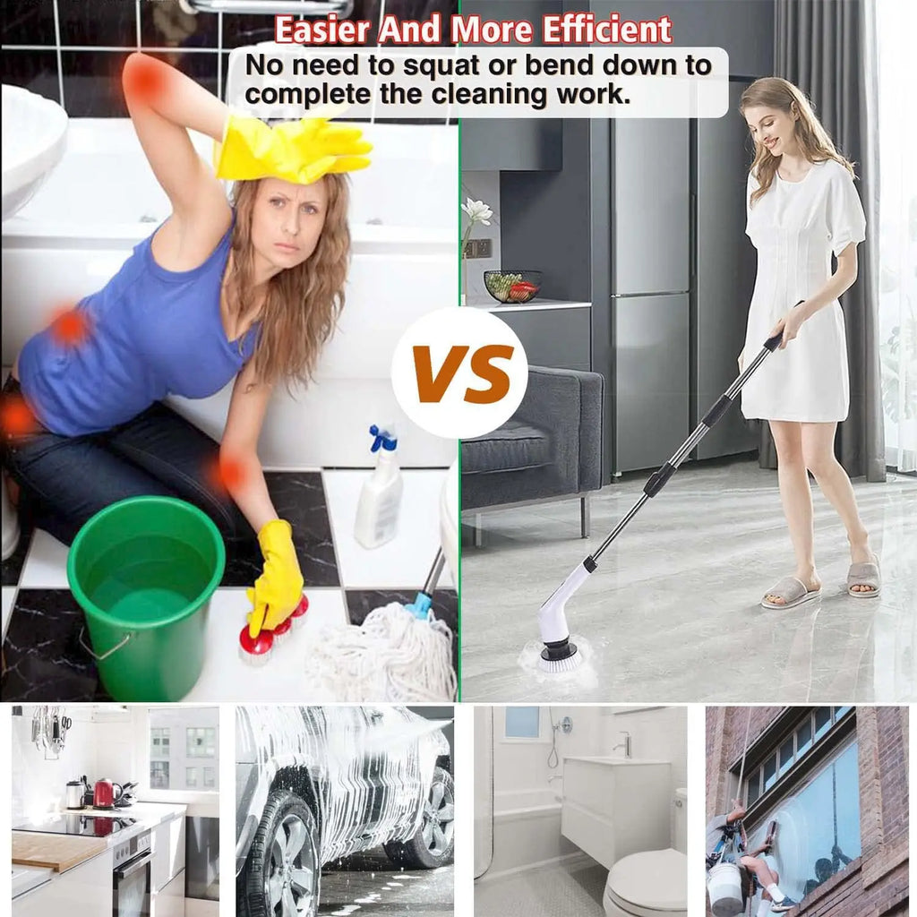 Brosse de nettoyage électrique sans fil à rotation, multifonction pour la cuisine, la salle de bain et les toilettes – brosses et serpillières pour la maison.