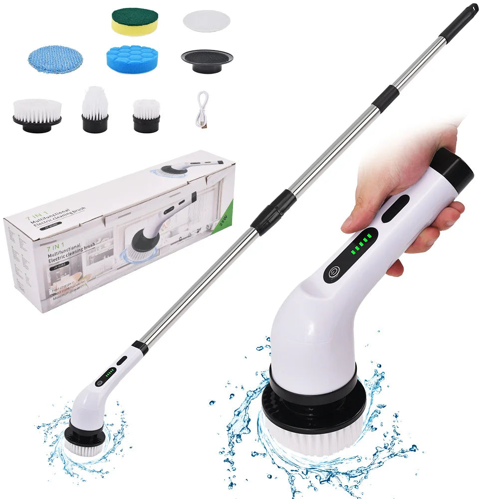 Brosse de nettoyage électrique sans fil à rotation, multifonction pour la cuisine, la salle de bain et les toilettes – brosses et serpillières pour la maison.