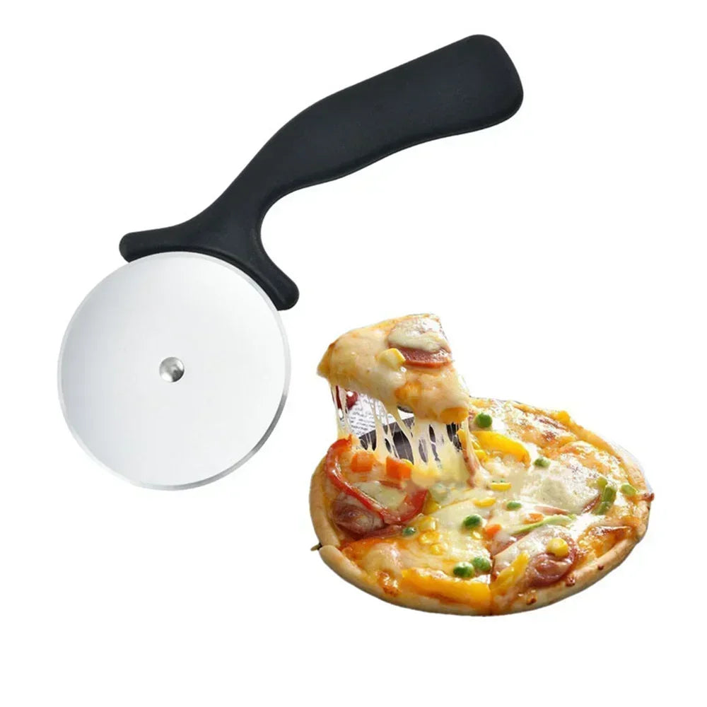New Pizza Cutters Kitchen Accessories Stainless Steel Pastry Roller Cutter Pizza Knife Cookie Cake Roller Wheel Scissor Cutting