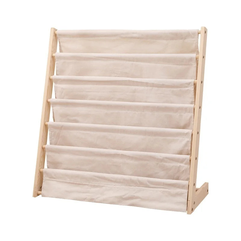 Bibliothèque domestique en bois massif du sol au plafond, bibliothèque de rangement multicouche amovible, support de rangement pour livres d'images pour enfants