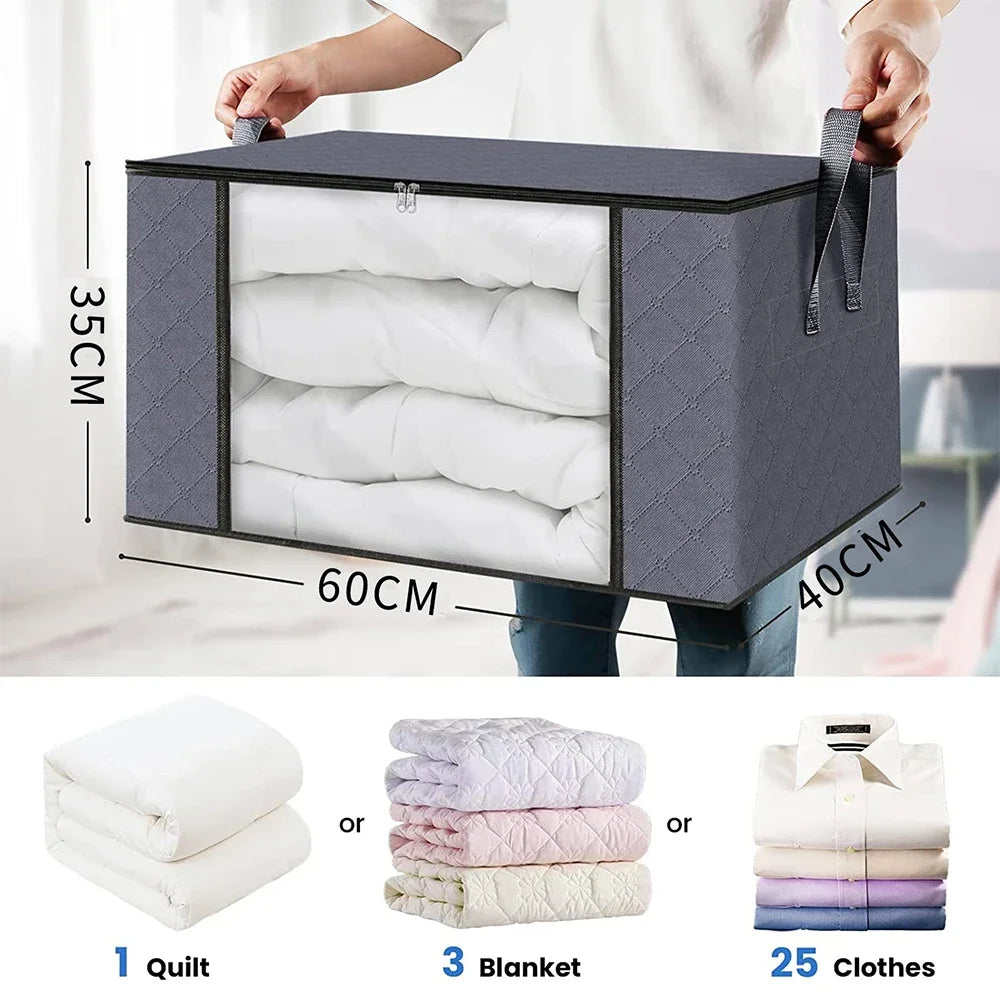 Sacs de rangement pliables pour vêtements et couvertures de 90 L, conteneurs de rangement pour organiser la chambre