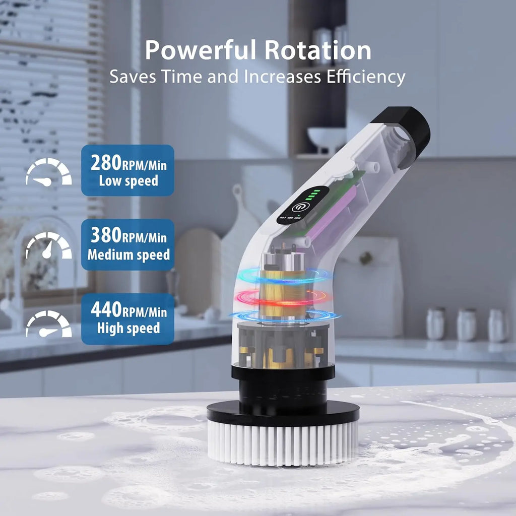 Brosse de nettoyage électrique sans fil à rotation, multifonction pour la cuisine, la salle de bain et les toilettes – brosses et serpillières pour la maison.