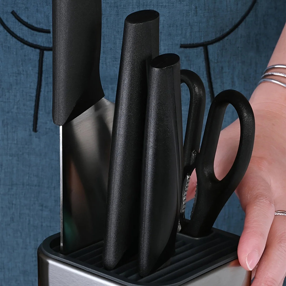 1 support à couteau à trou unique, rangement de cuisine, porte-couteau pour légumes, support de rangement pour outils ménagers